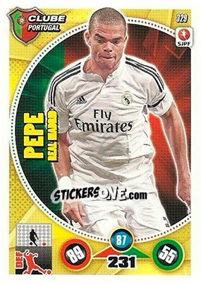 Sticker Pepe - Futebol 2014-2015. Adrenalyn XL n. 329 - Panini