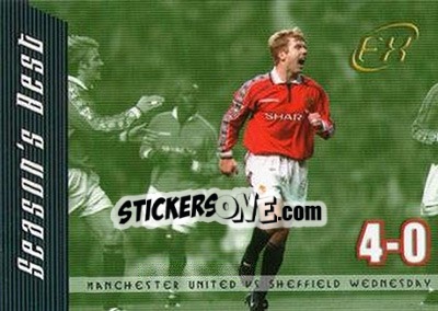 Sticker Manchester United 4 - Sheffield Wednesday 0 - Manchester United FX 2001 - Futera
