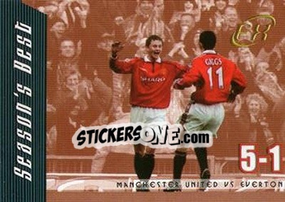 Sticker Manchester United 5 - Everton 1 - Manchester United FX 2001 n. 46 - Futera