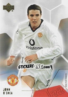 Sticker John O'Shea - Manchester United Mini Playmakers 2003 - Upper Deck