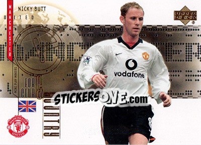 Sticker Nicky Butt - Manchester United Mini Playmakers 2003 - Upper Deck