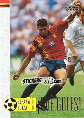 Sticker Espana - Suiza 3:0 - Seleccion Espanola 1998 n. 38 - Upper Deck