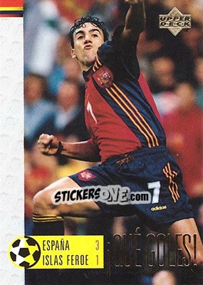Sticker Espana - Islas Feroe 3:1 - Seleccion Espanola 1998 - Upper Deck