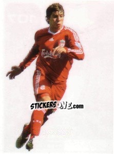 Cromo Emiliano Insua in action - Liverpool FC 2009-2010 - Panini