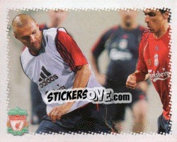 Cromo Andrea Dossena in training - Liverpool FC 2009-2010 - Panini