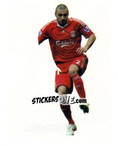 Cromo Andrea Dossena in action - Liverpool FC 2009-2010 - Panini