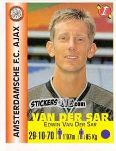 Sticker Edwin van der Sar - Euro Super Clubs 1999 n. 1 - Panini