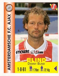 Sticker Danny Blind - Euro Super Clubs 1999 n. 3 - Panini