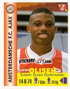 Cromo Sunday Oliseh Ogorchukwu - Euro Super Clubs 1999 - Panini