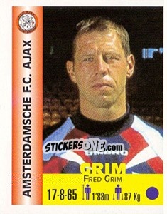 Figurina Fred Grim - Euro Super Clubs 1999 - Panini