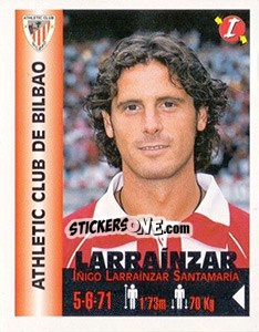 Sticker Iñigo Larrainzar Santamaria - Euro Super Clubs 1999 n. 18 - Panini
