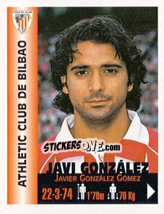 Sticker Javier González Gómez - Euro Super Clubs 1999 n. 28 - Panini