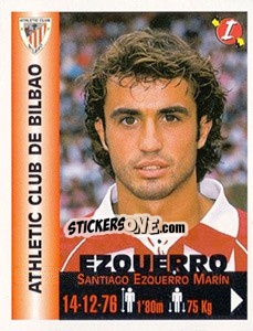 Sticker Santiago Ezquerro Marin - Euro Super Clubs 1999 - Panini