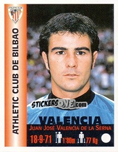 Sticker Juan José Valencia de la Serna - Euro Super Clubs 1999 n. 32 - Panini