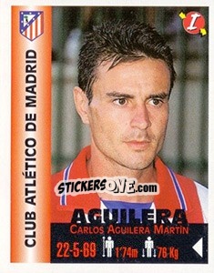 Sticker Carlos Aguilera Martin - Euro Super Clubs 1999 n. 34 - Panini