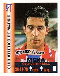 Sticker Óscar Alcides Mena - Euro Super Clubs 1999 - Panini