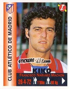 Sticker Francisco Narváez Machón - Euro Super Clubs 1999 n. 46 - Panini