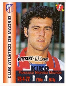 Sticker Francisco Narváez Machón - Euro Super Clubs 1999 - Panini