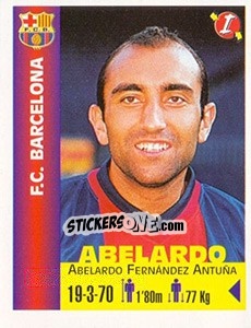 Cromo Abelardo Fernández Antuña - Euro Super Clubs 1999 - Panini