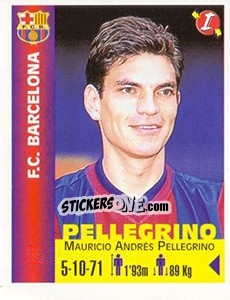 Cromo Mauricio Andrés Pellegrino - Euro Super Clubs 1999 - Panini
