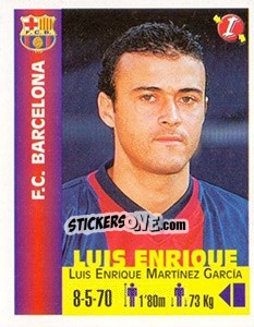 Sticker Luis Enrique Martínez García - Euro Super Clubs 1999 n. 57 - Panini