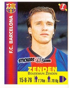 Cromo Boudewijn Zenden - Euro Super Clubs 1999 - Panini