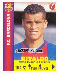Sticker Vitor Barbosa Ferreira Rivaldo - Euro Super Clubs 1999 n. 61 - Panini