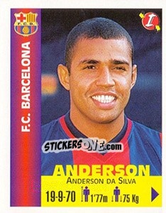 Figurina Anderson da Silva - Euro Super Clubs 1999 - Panini