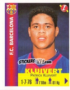 Sticker Patrick Kluivert - Euro Super Clubs 1999 - Panini