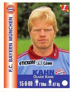 Sticker Oliver Kahn - Euro Super Clubs 1999 - Panini