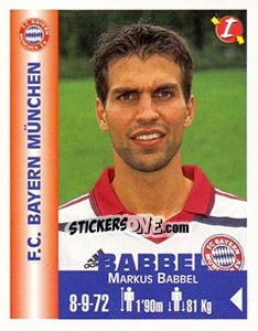 Sticker Markus Babbel - Euro Super Clubs 1999 n. 66 - Panini