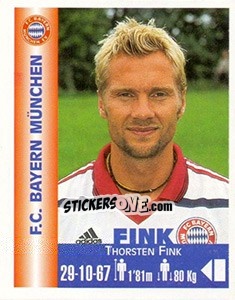 Sticker Thorsten Fink - Euro Super Clubs 1999 - Panini