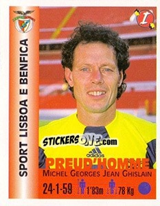 Sticker Michel Georges Jean Ghislain Preud'Homme - Euro Super Clubs 1999 - Panini