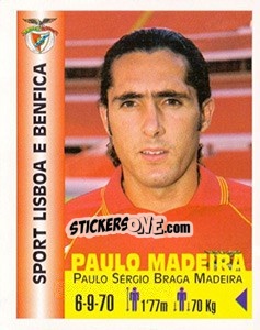 Cromo Paulo Sérgio Braga Madeira - Euro Super Clubs 1999 - Panini