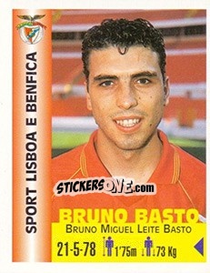 Cromo Bruno Miguel Leite Basto - Euro Super Clubs 1999 - Panini