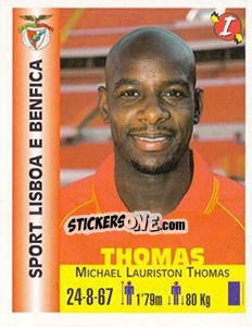 Sticker Michael Lauriston Thomas - Euro Super Clubs 1999 n. 89 - Panini