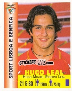 Cromo Hugo Miguel Ribeiro Leal - Euro Super Clubs 1999 - Panini