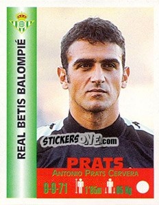 Figurina Antonio Prats Cervera - Euro Super Clubs 1999 - Panini
