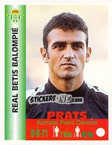 Sticker Antonio Prats Cervera - Euro Super Clubs 1999 n. 97 - Panini