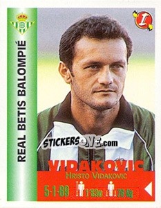 Sticker Hristo Vidakovic - Euro Super Clubs 1999 - Panini