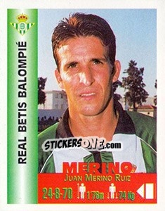 Sticker Juan Merino Ruiz - Euro Super Clubs 1999 n. 102 - Panini