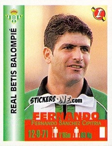 Sticker Fernando Sanchez Cipitria - Euro Super Clubs 1999 - Panini