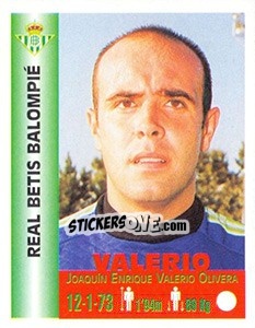 Sticker Joaquín Enrique Valerio Olivera - Euro Super Clubs 1999 - Panini