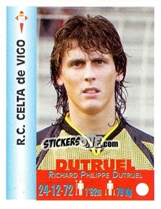 Sticker Richard Phillippe Dutruel - Euro Super Clubs 1999 - Panini