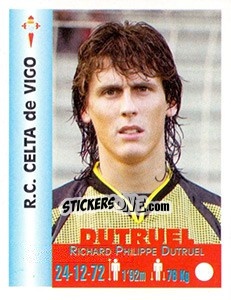 Sticker Richard Phillippe Dutruel - Euro Super Clubs 1999 n. 113 - Panini