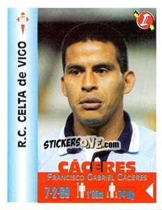 Cromo Francisco Gabriel Cáceres - Euro Super Clubs 1999 - Panini
