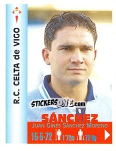 Figurina Juan Gines Sánchez Moreno - Euro Super Clubs 1999 - Panini