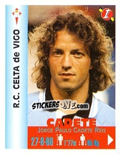 Figurina Jorge Paulo Cadete Reis - Euro Super Clubs 1999 - Panini