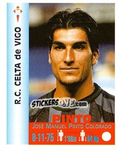 Sticker José Manuel Pinto Colorado - Euro Super Clubs 1999 - Panini