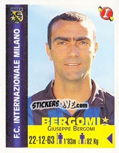 Sticker Giuseppe Bergomi - Euro Super Clubs 1999 n. 134 - Panini